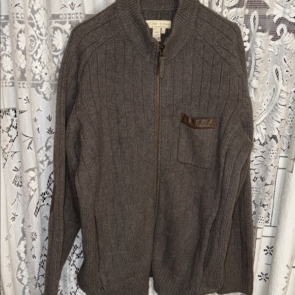 The Territory Ahead Dark Gray Zip-Up Sweater - Picture 1 of 7